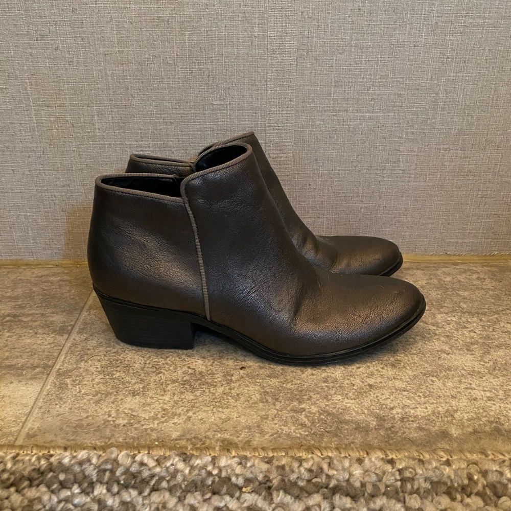 Gunmetal zip up booties